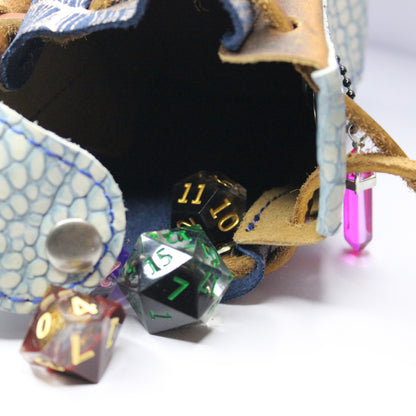 Medium Leather Dice Bag | Pink Crystal