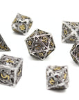 Silver Dragon Hollow Metal Dice (7pcs Set)