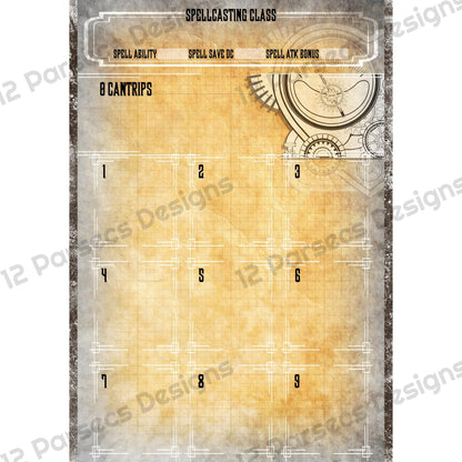 Steampunk Citadel TTRPG Character Sheet (DIGITAL DOWNLOAD)