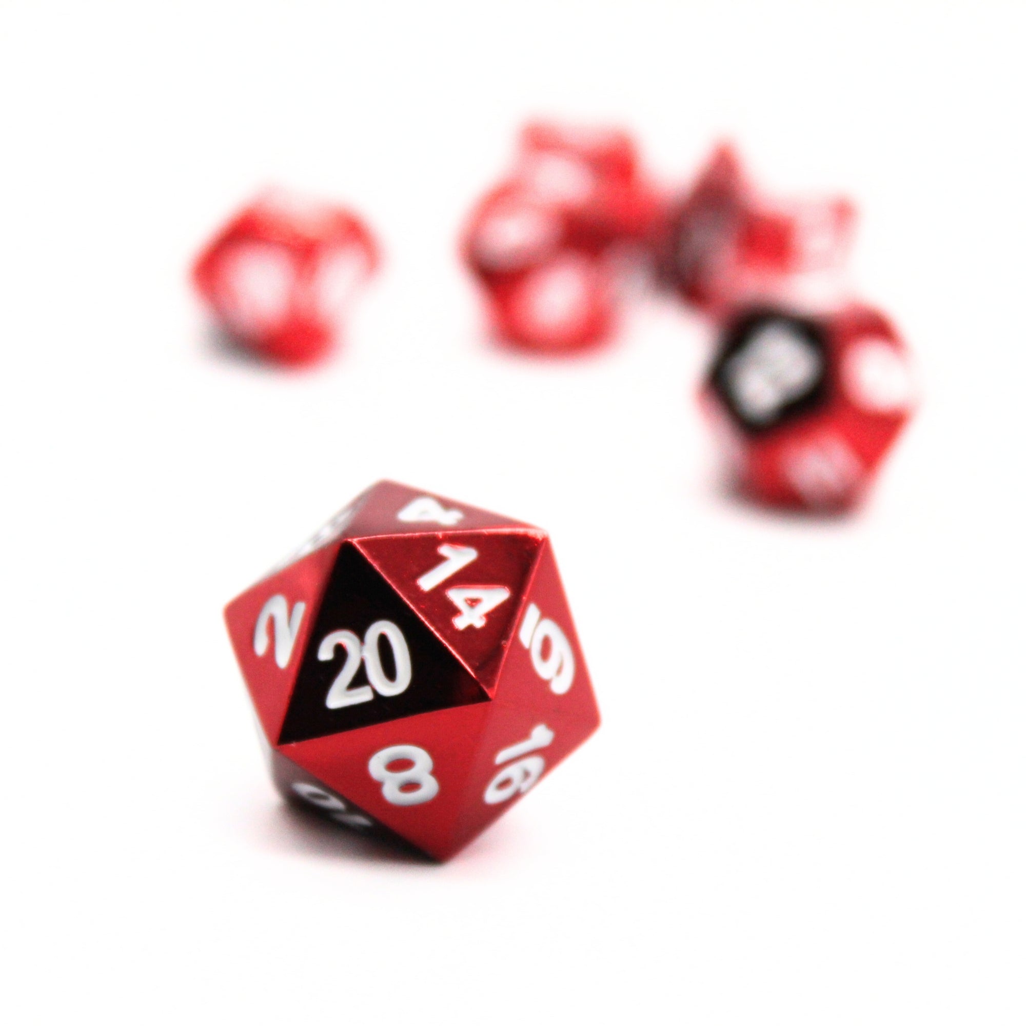 Red Plated Metal Dice (7pcs Set)