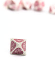 Pink Sparkle Hearts Metal Dice (7pcs Set)