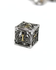 Silver Dragon Hollow Metal Dice (7pcs Set)