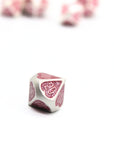 Pink Sparkle Hearts Metal Dice (7pcs Set)