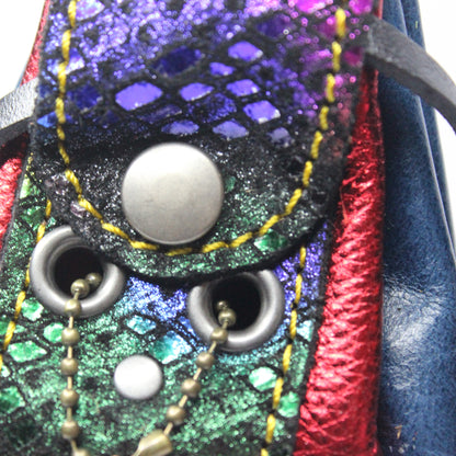 Medium Leather Dice Bag | Multicolored Compass