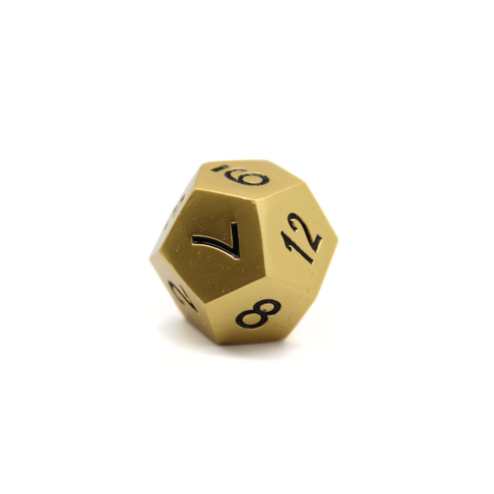 Matte Gold Metal Dice (7pcs Set)