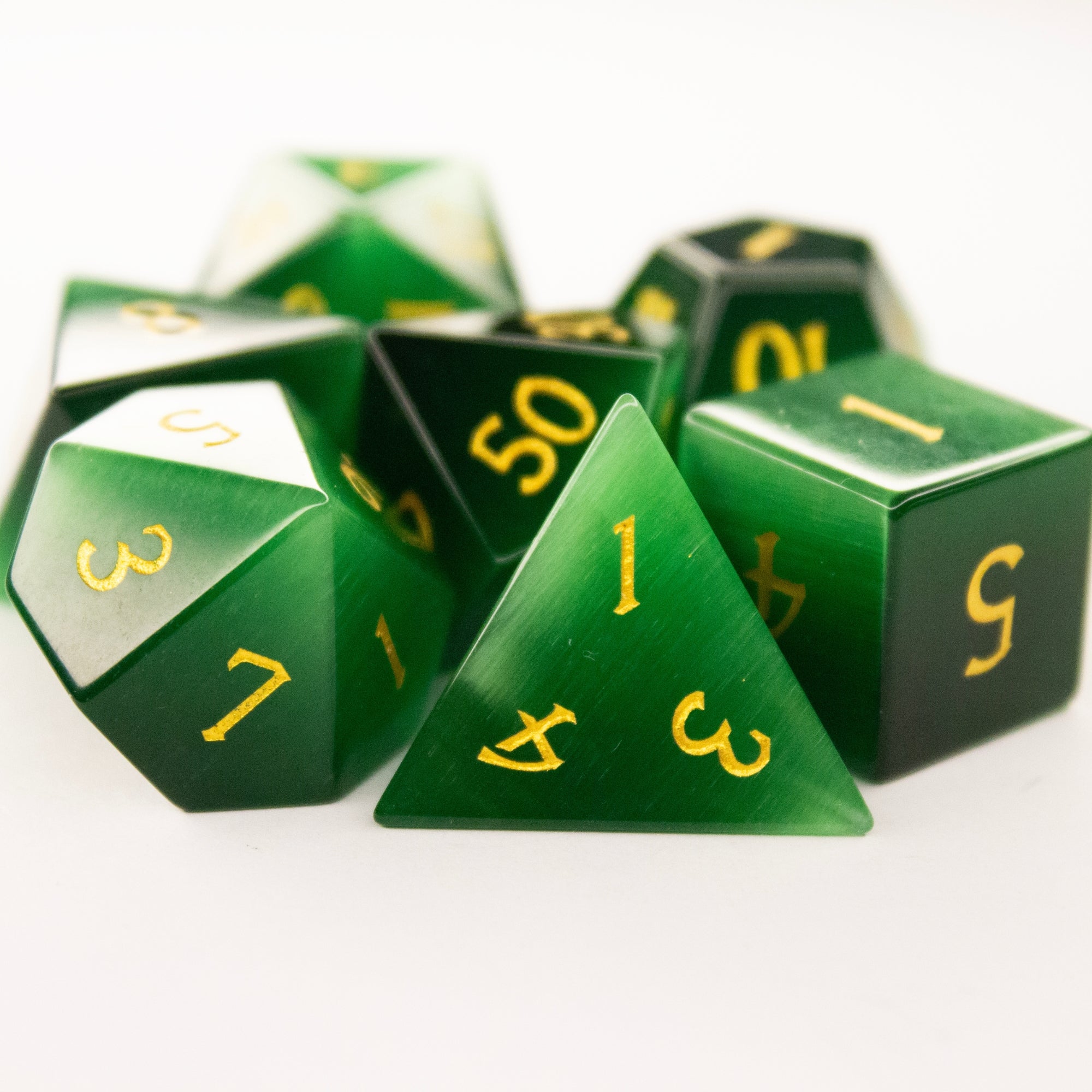 Real emerald clearance dice set