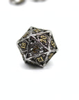 Silver Dragon Hollow Metal Dice (7pcs Set)