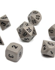 Matte Silver Metal Dice (7pcs Set)