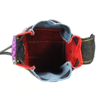 Medium Leather Dice Bag | Multicolored Compass