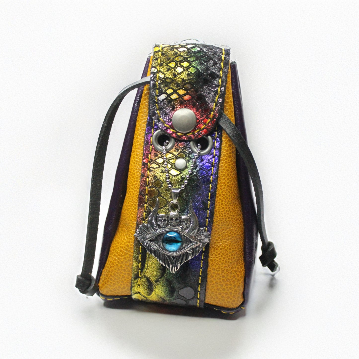 Medium Leather Dice Bag | Evil Eye