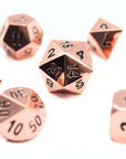 Rose Gold Plated Metal Dice (7pcs Set)