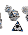 Silver Blue Dragon Metal Dice (7pcs Set)