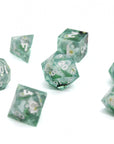 Spring Meadow Liquid Core 7pcs Dice Set | Sharp Edge Dice