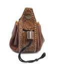 Small Single Polyhedral Dice Set Pouch | Handmade Leather Bag BROWN BROWN