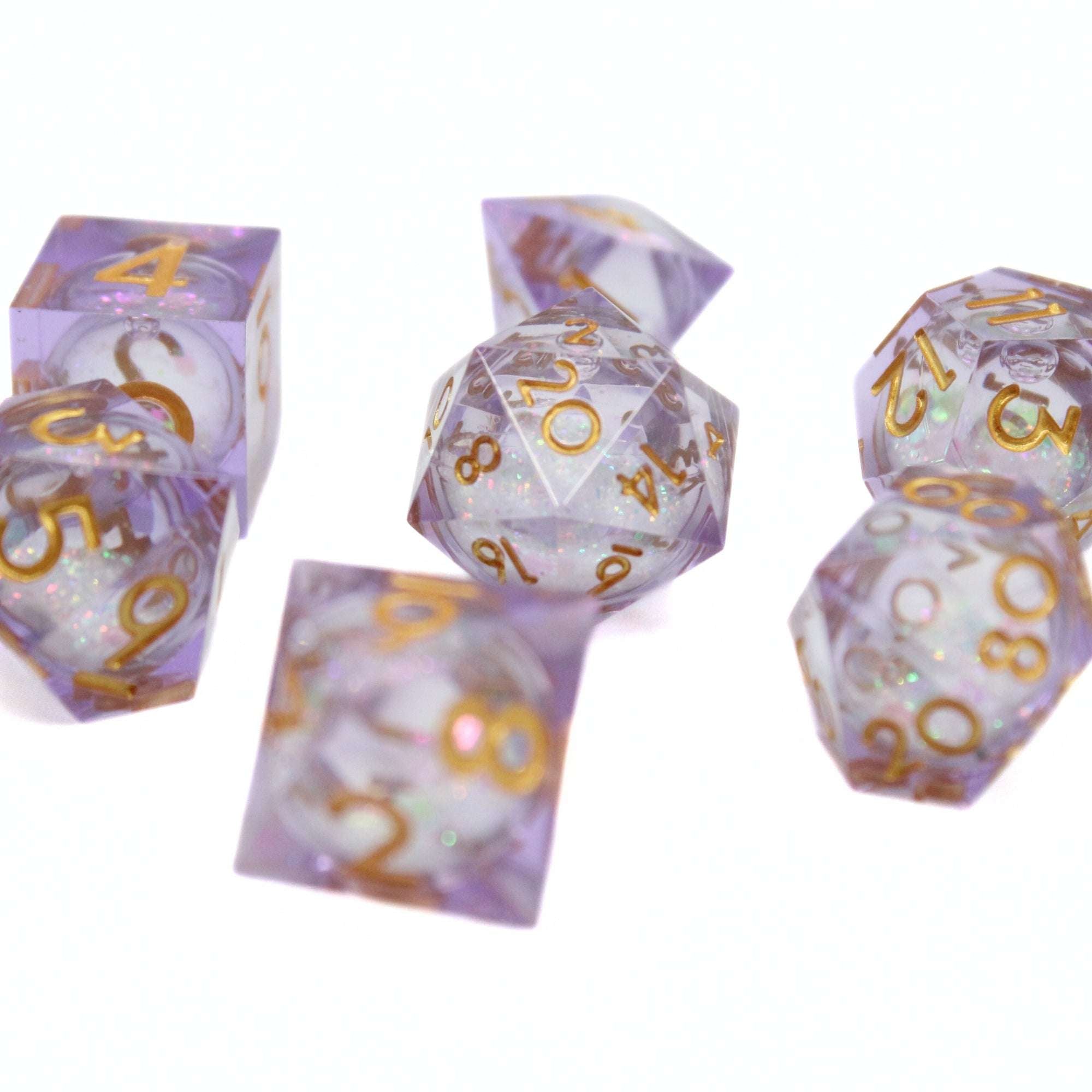 Arcane Glimmer Liquid Core 7pcs Dice Set | Sharp Edge Dice