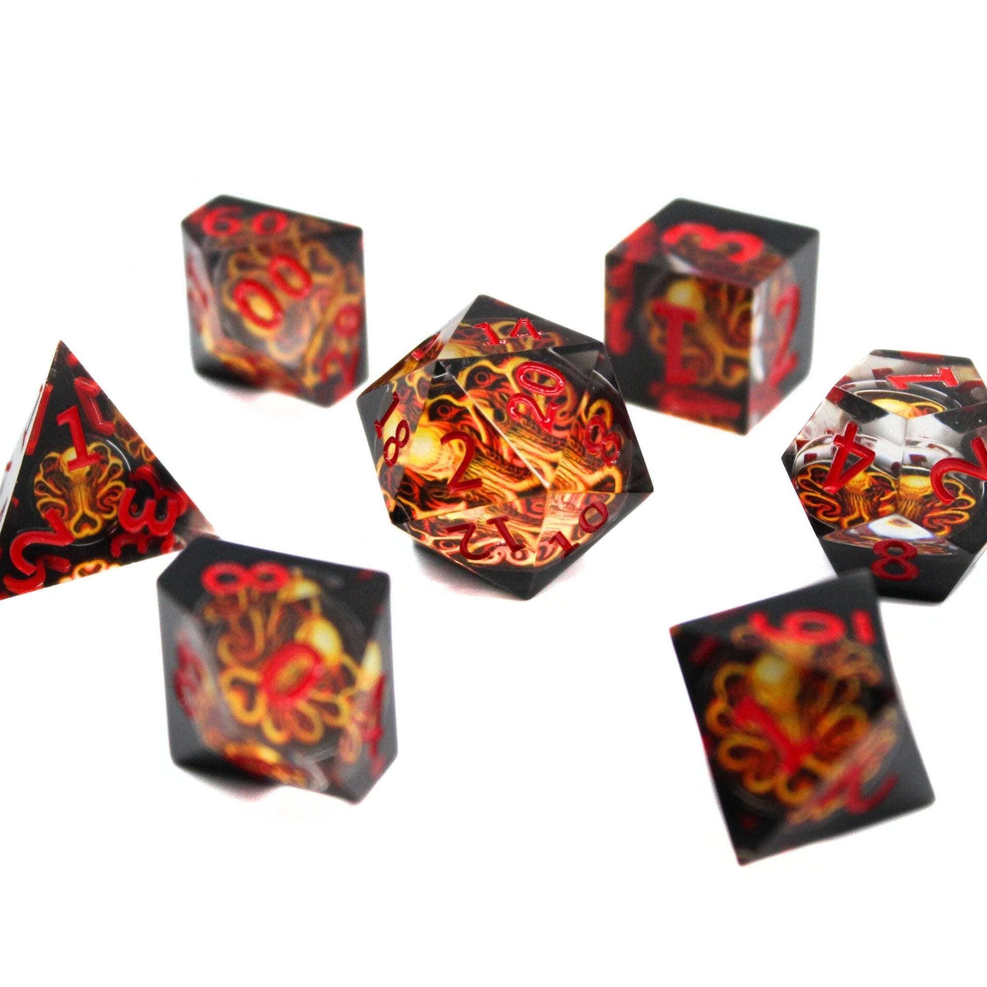 King Cthulhu 7pc Resin Dice Set | Little Worlds Collection