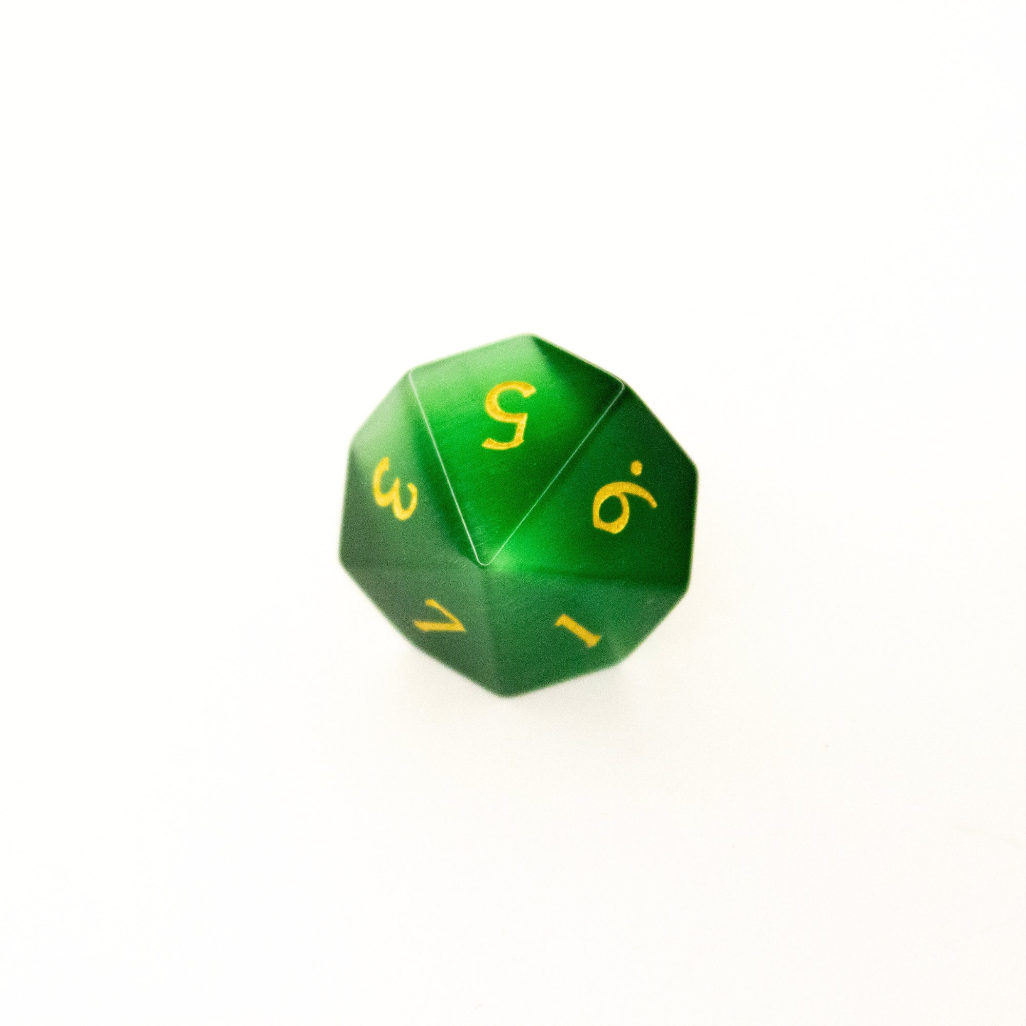 Emerald Green Cat&#39;s Eye | Synthetic Gemstone Dice (7pc Set) - 12 Parsecs Designs