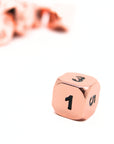 Rose Gold Plated Metal Dice (7pcs Set)