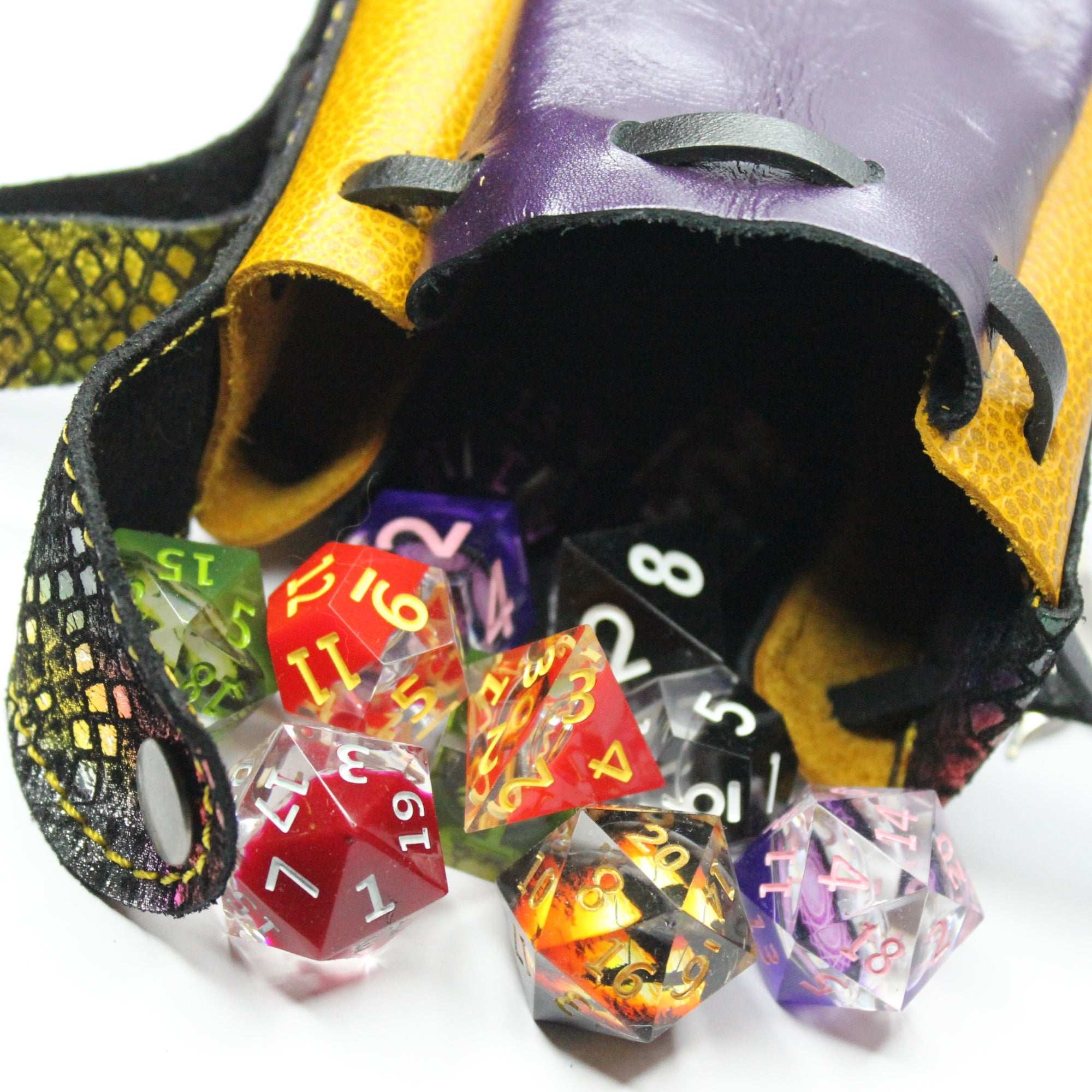 Medium Leather Dice Bag | Evil Eye