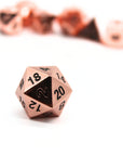 Rose Gold Plated Metal Dice (7pcs Set)