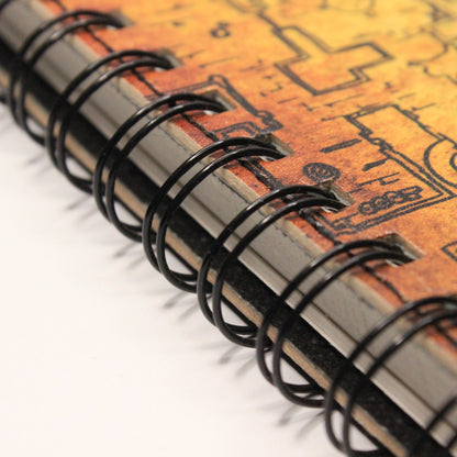 Dungeon Map Leather Spiral Notebook