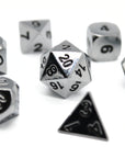 Silver Plated Metal Dice (7pcs Set)