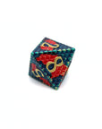 Red and Blue Dragon Scale Metal Dice (7pcs Set)