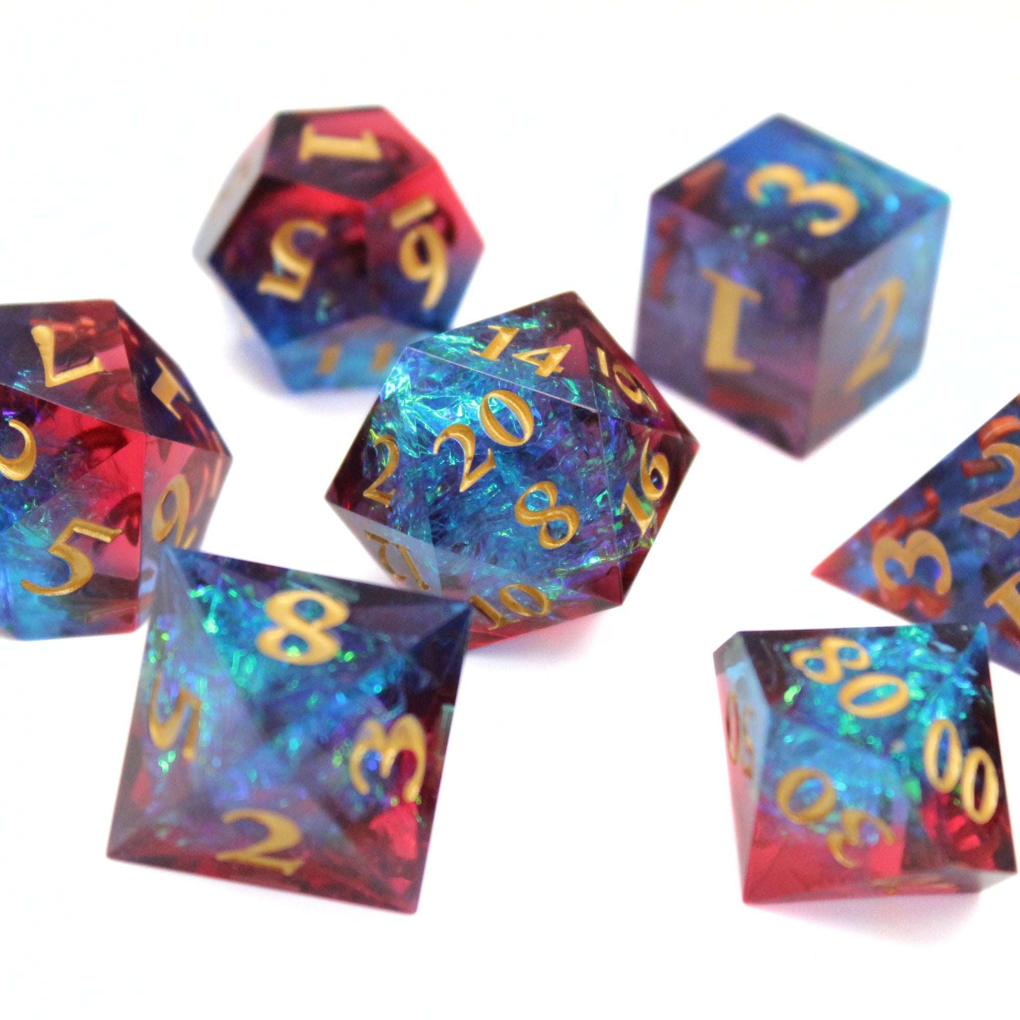 Astral Radiance 7pcs Inclusion Dice Set | Sharp Edge Dice