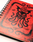 Red Cthulhu Leather Spiral Notebook