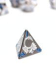 Silver Blue Dragon Metal Dice (7pcs Set)