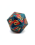 Red and Blue Dragon Scale Metal Dice (7pcs Set)