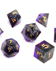 Purple Dragon Eye Liquid Core 7pcs Dice Set | Sharp Edge Dice