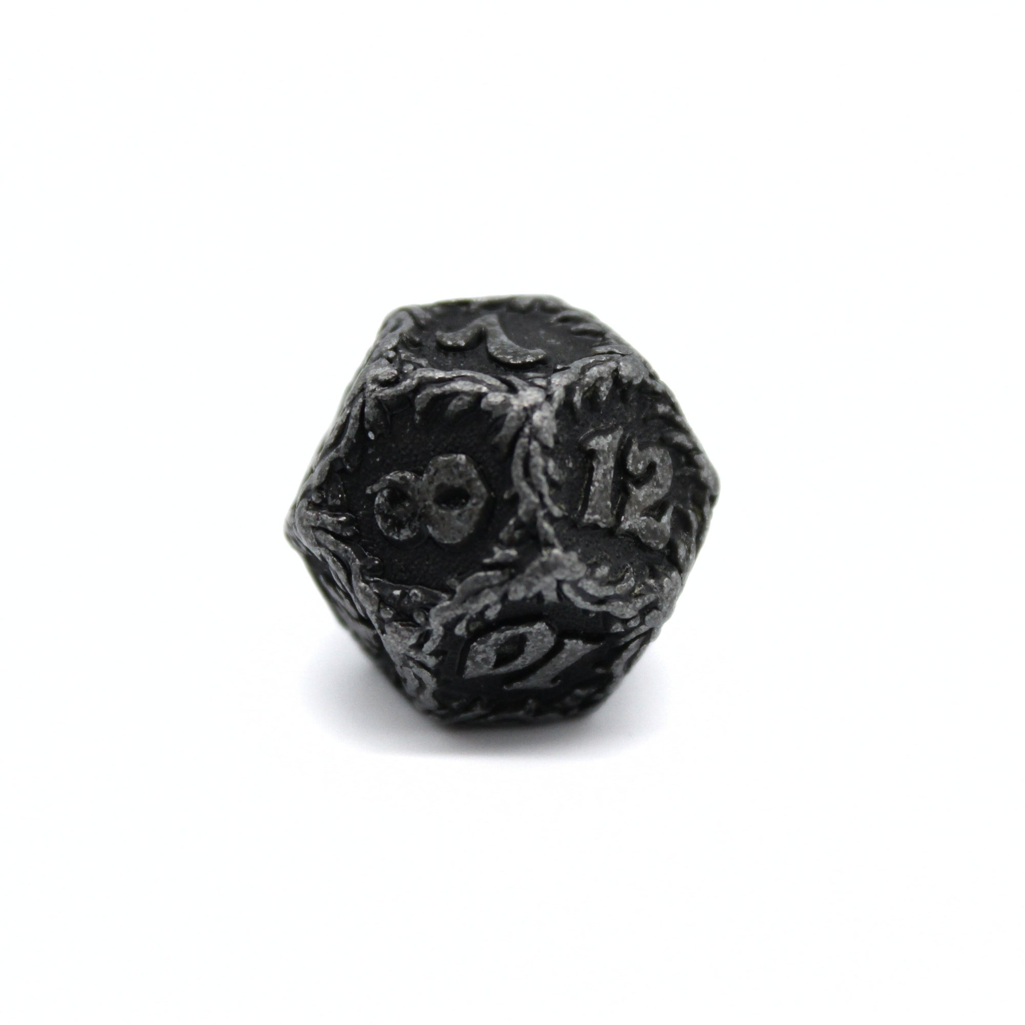 Obsidian Floral Metal Dice (7pcs Set)