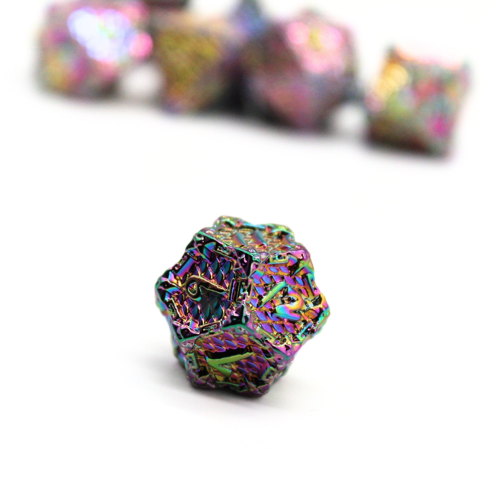 Iridescent Chain Metal Dice (7pcs Set)