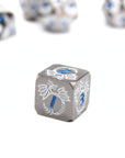 Silver Blue Dragon Metal Dice (7pcs Set)