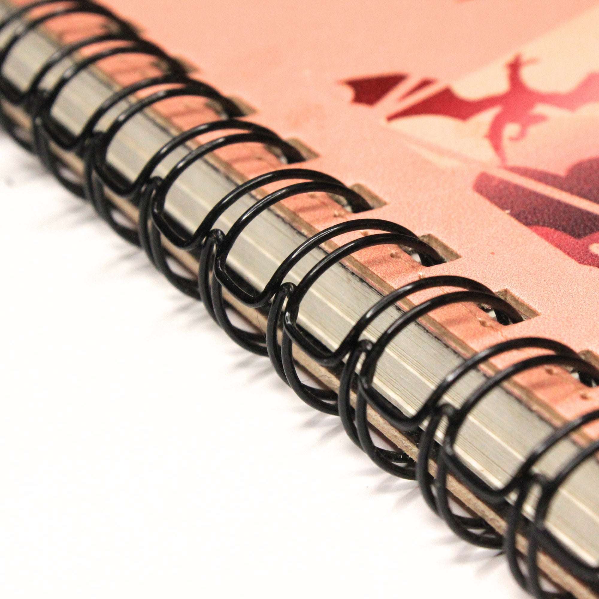 Pink Dragon Leather Spiral Notebook