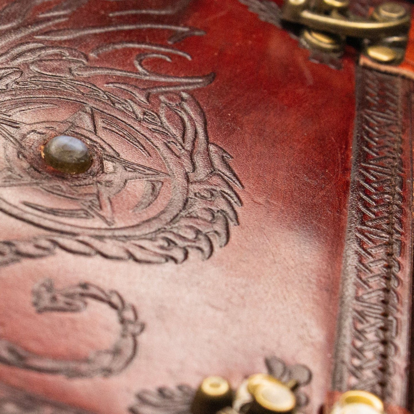 Red Dragon Grimoire Leather Journal