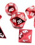 Red Plated Metal Dice (7pcs Set)