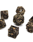 Pink Dragon Eye Hollow Metal Dice (7pcs Set)