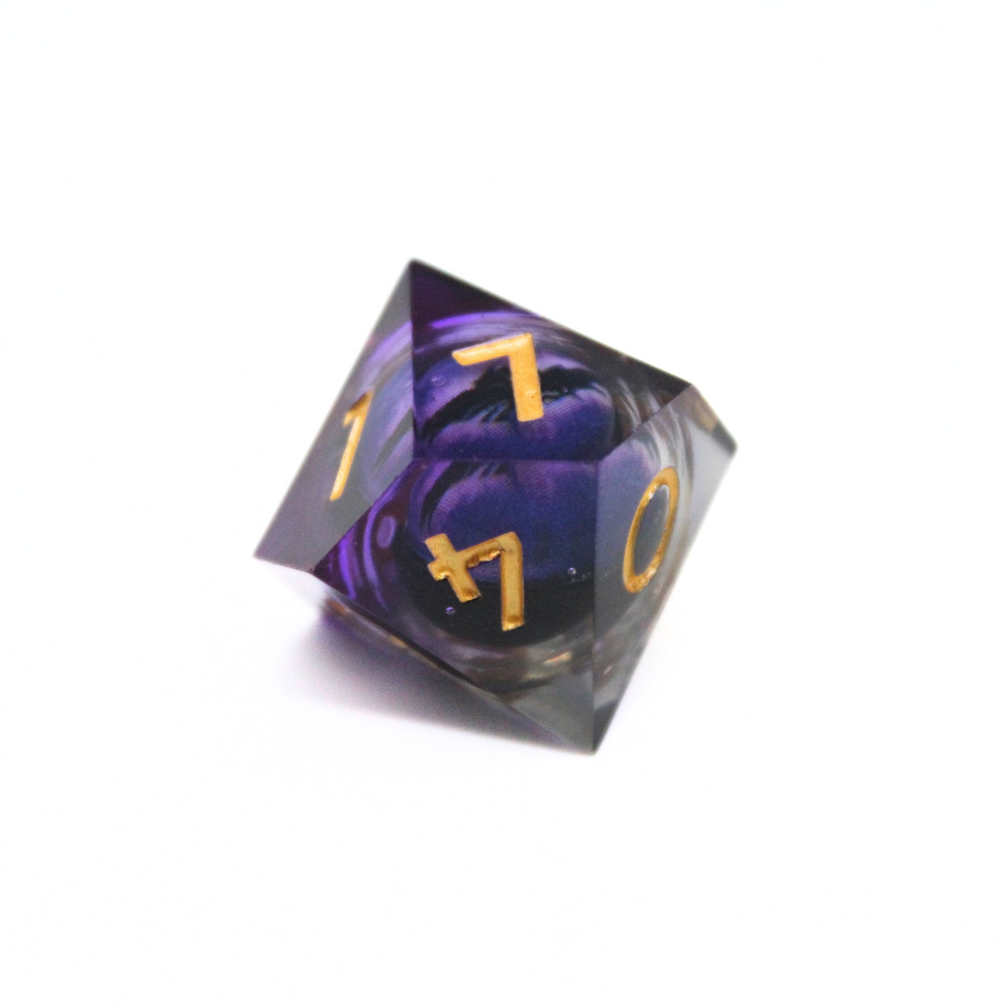 Purple Dragon Eye Liquid Core 7pcs Dice Set | Sharp Edge Dice