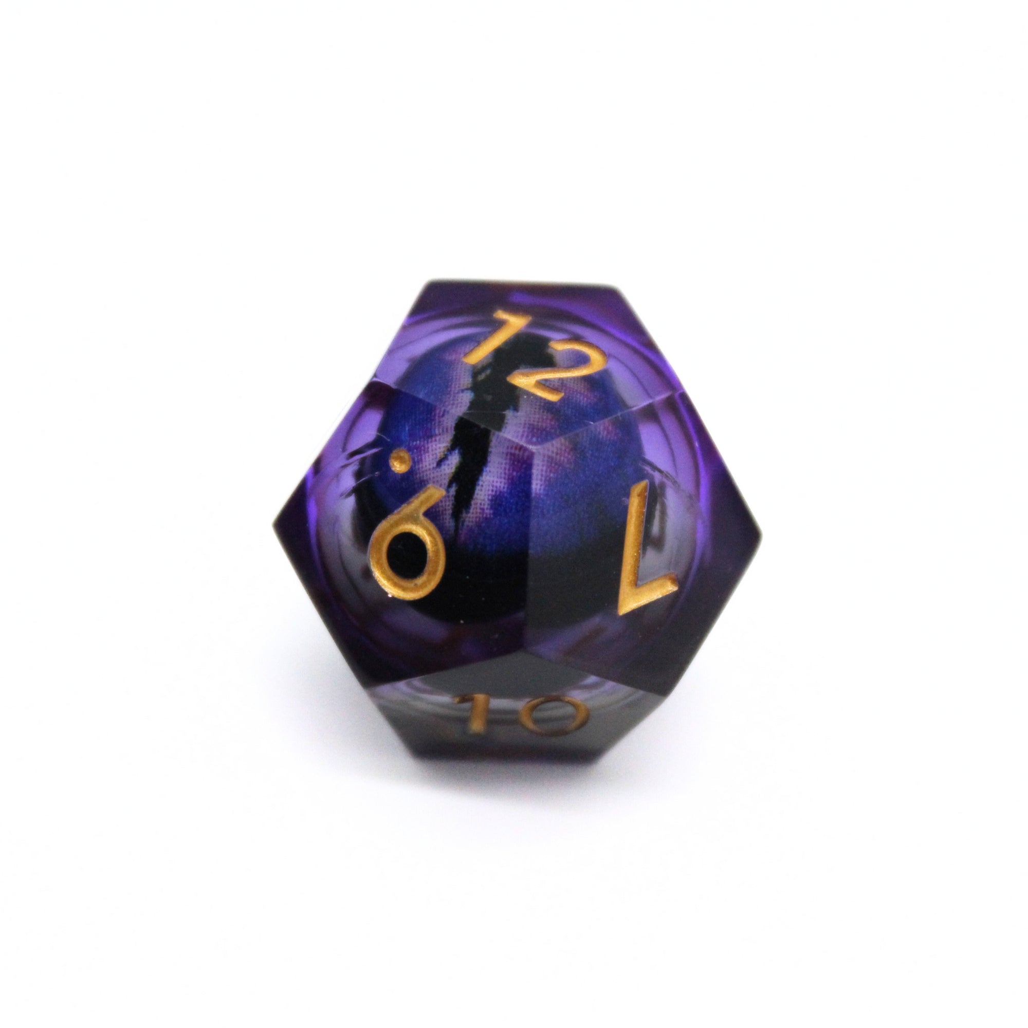 Purple Dragon Eye Liquid Core 7pcs Dice Set | Sharp Edge Dice