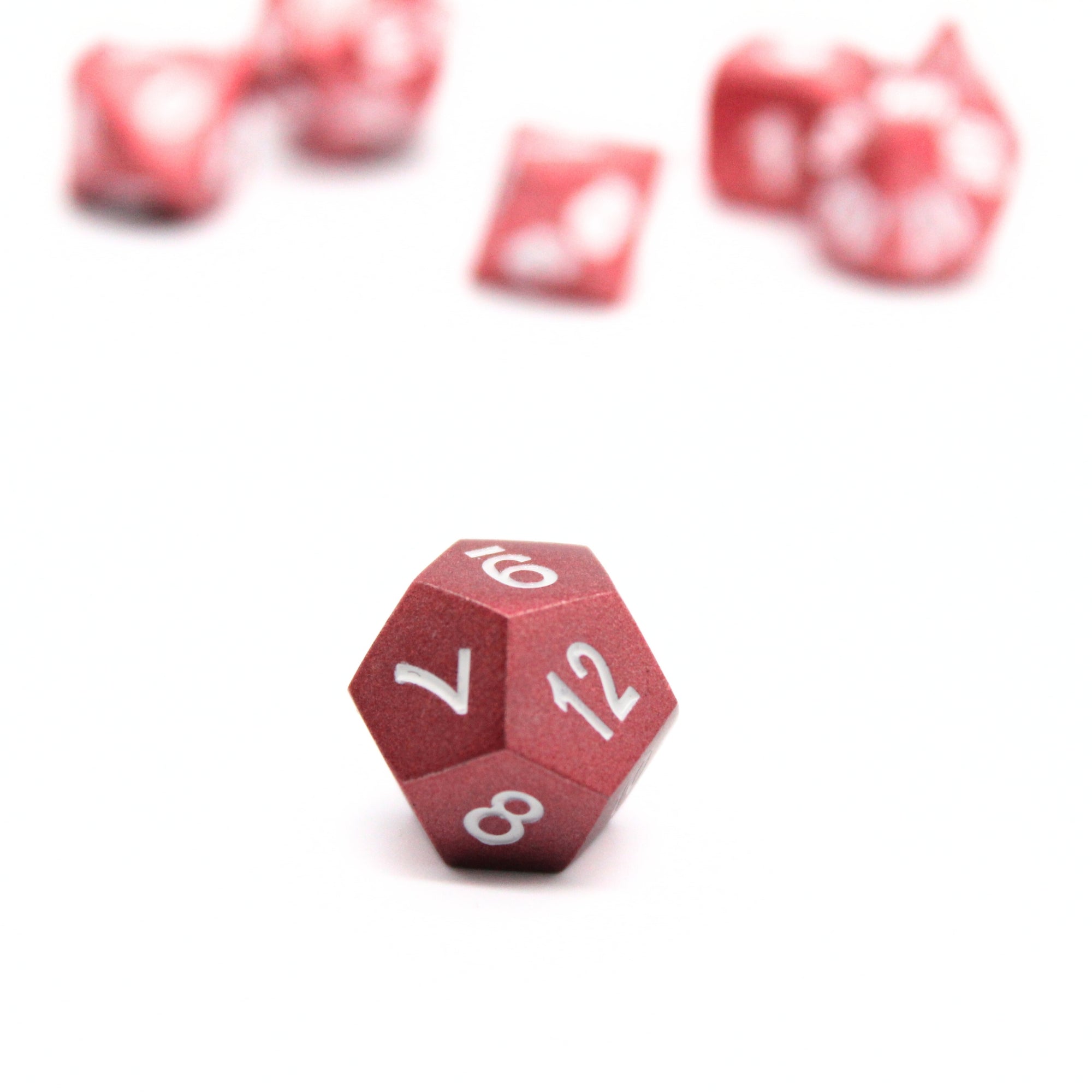 Matte Red Metal Dice (7pcs Set)