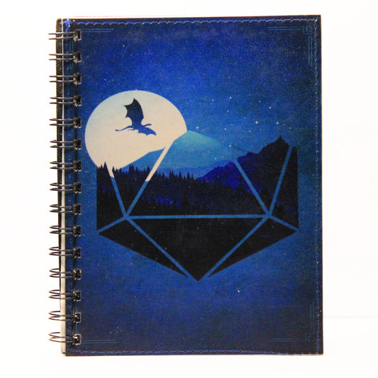 Blue Dragon Leather Spiral Notebook