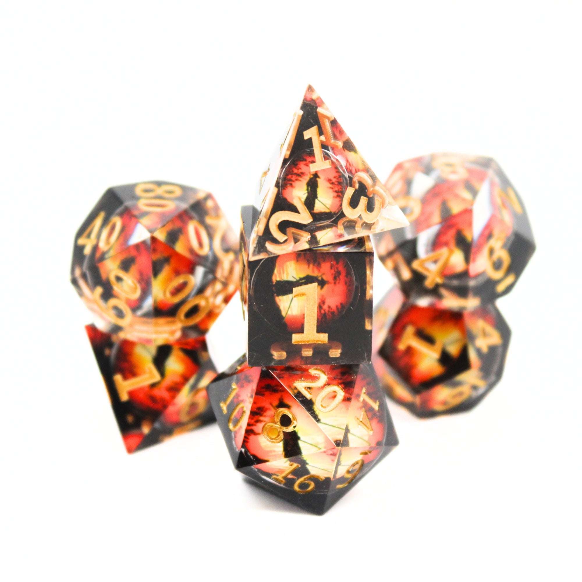 Ronin Sunrise 7pc Resin Dice Set | Little Worlds Collection