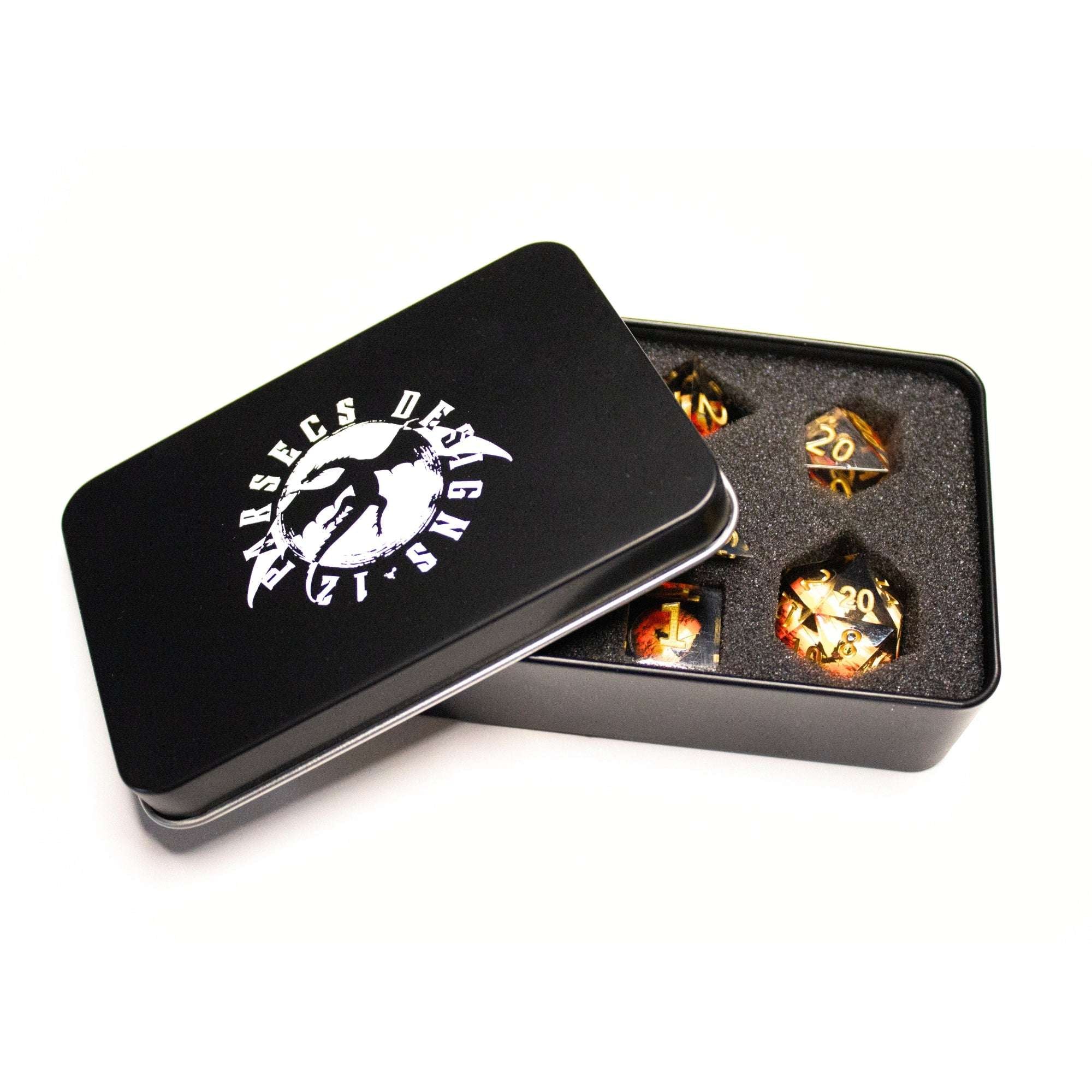 Ronin Sunrise 7pc Resin Dice Set | Little Worlds Collection