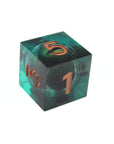 Black and Green Dragon Eye Liquid Core 7pcs Dice Set | Sharp Edge Dice