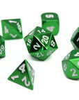 Green Plated Metal Dice (7pcs Set)