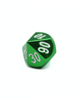 Green Plated Metal Dice (7pcs Set)