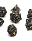 Onyx Dragon Hollow Metal Dice (7pcs Set)