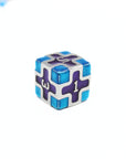 Purple and Blue Cross Metal Dice (7pcs Set)